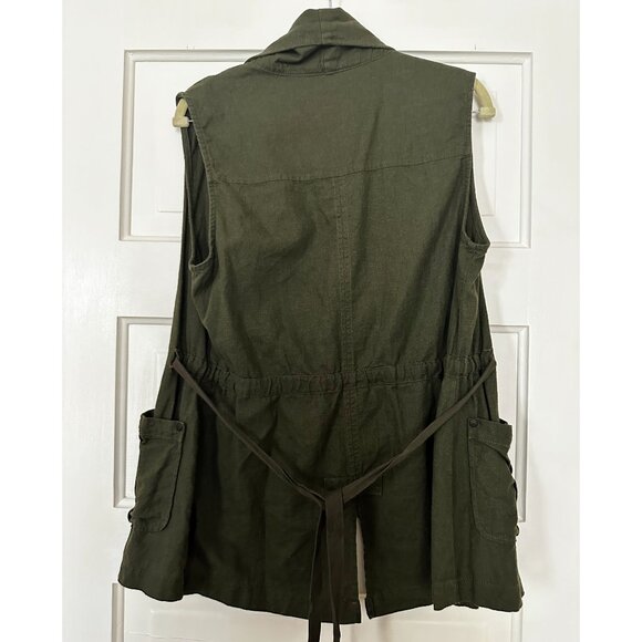 Sanctuary Linen Style Drape Vest with Pockets Size Small - Picture 3 of 5